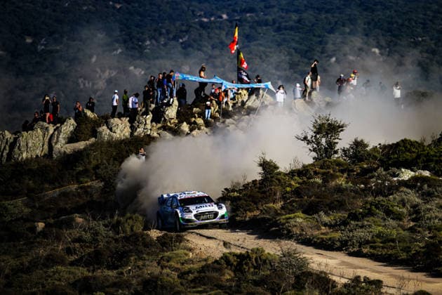 IPA89235224 - 95 Jon Armstrong and co-driver Shane Byrne of the M Ford World Rally Team, driving the Ford Puma Rally1, are in second place on the second day of the 2026 FIA World Rally Championship WRC, Motorsport Rallye, WM Rally Italia Sardegna on October 2 in Alghero, Sardinia, Italy.  Copyright: xLucaxBarsali IPAxSportx xx IPA89235224
