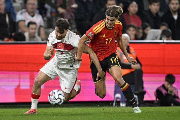 LIEGE - (lr) Salih Ozcan of Turkiye, Charles de Ketelaere of Belgium during the UEFA Nations League match between Belgium and Turkey at Stade Maurice Dufrasne on 2 October 2026 in Liege, Belgium. ANP UEFA Nations League 2026 27 xVIxANPxSportx xGerritxvanxKeulenxIVx 571292647 originalFilename: 571292647.jpg