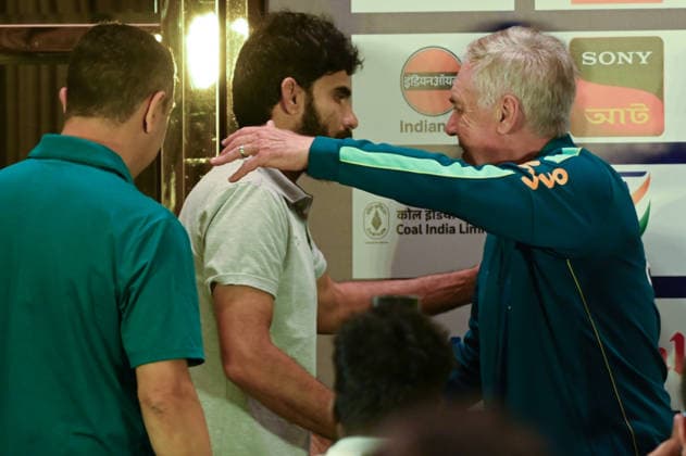 Brazil Vs India International Friendly, Länderspiel, Nationalmannschaft : press conference, PK, Pressekonferenz Indian coach Khalid Jamil and Brazil coach Carlos Ancelotti attend a press conference ahead of the India vs Brazil international friendly in Kolkata, India, on October 2, 2026. Kolkata India  Copyright: xDebarchanxChatterjeex originalFilename:chatterjee-notitle261002_npDcP.jpg