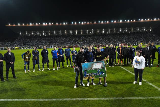 Edin Dzeko bids farewell to Bosnia and Herzegovina national team, Nationalteam ZENICA, BOSNIA AND HERZEGOVINA - OCTOBER 02: Edin Dzeko (11) of Bosnia and Herzegovina plays his final match for the national team during the UEFA Nations League Group B4 soccer match between Bosnia and Herzegovina and Sweden at Bilino Polje Stadium in Zenica, Bosnia and Herzegovina, on October 02, 2026, before being lifted onto his teammates’ shoulders and bidding farewell to supporters alongside his family after the match. Samir Jordamovic Anadolu Zenica Bosnia and Herzegovina. Editorial use only. Please get in touch for any other usage.  Copyright: x2026xAnadoluxSamirxJordamovicx
