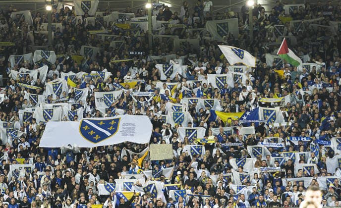 Bosnia and Herzegovina v Sweden - UEFA Nations League ZENICA, BOSNIA AND HERZEGOVINA - OCTOBER 02: Fans gather to sduring the UEFA Nations League Group B4 soccer match between Bosnia and Herzegovina and Sweden at the Kamberovica polje Stadium (Bilino Polje Stadium) in Zenica, Bosnia and Herzegovina on October 02, 2026. Samir Jordamovic Anadolu Sarajevo Bosnia and Herzegovina. Editorial use only. Please get in touch for any other usage.  Copyright: x2026xAnadoluxSamirxJordamovicx