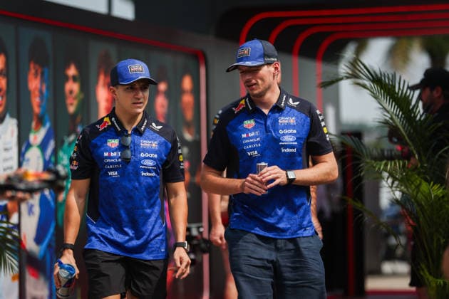 F1 - BAHRAIN GRAND PRIX IN MALAYSIA 2026 HADJAR Isack (fra), Red Bull Racing Ford RB22, VERSTAPPEN Max (nld), Red Bull Racing Ford RB22, portrait during the 2026 Formula 1 Bahrain Grand Prix in Malaysia, 16th round of the 2026 Formula One World Championship, WM, Weltmeisterschaft from October 2 to 4, 2026 on the Sepang International Circuit, in Sepang, Malaysia - SepangMalaysia  Copyright: xANTONINxVINCENTx