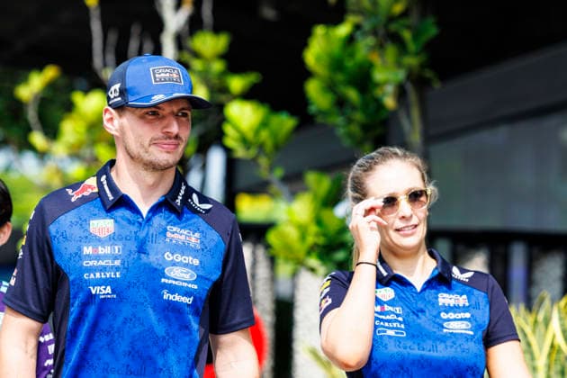 3rd October 2026; Sepang IC, Kuala Lumpur, Malaysia; Formula 1, Bahrain Grand Prix, Qualifying Day; Max Verstappen (3) of Netherlands and Oracle Red Bull Racing arriving StephenxBlackberry