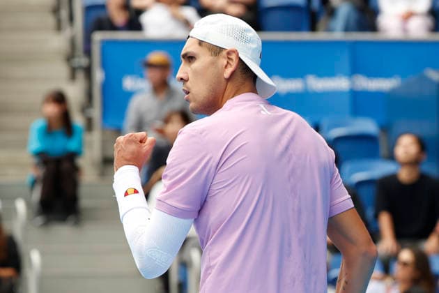 October 3, 2026, Tokyo, Japan: Alejandro Tabilo (Chile) reacts against Denis Shapovalov (Canada) during their Round of 16 match at the Kinoshita Group Japan Open Tennis Championships at Ariake Colosseum in Tokyo. The tournament runs from September 29 to October 6. Shapovalov won 7-5, 3-6, 6-4. Tokyo Japan - ZUMAm191 20261003_aap_m191_006 Copyright: xRodrigoxReyesxMarinx