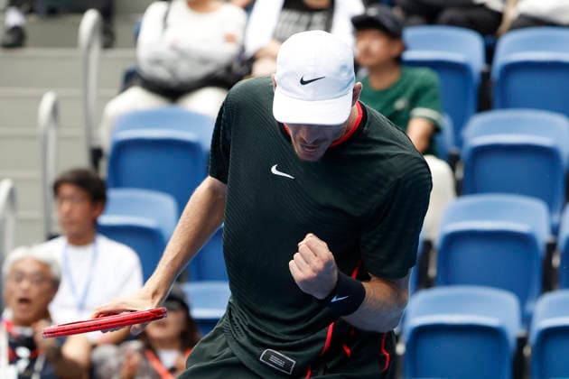 October 3, 2026, Tokyo, Japan: Denis Shapovalov (Canada) reacts against Alejandro Tabilo (Chile) during their Round of 16 match at the Kinoshita Group Japan Open Tennis Championships at Ariake Colosseum in Tokyo. The tournament runs from September 29 to October 6. Shapovalov won 7-5, 3-6, 6-4. Tokyo Japan - ZUMAm191 20261003_aap_m191_007 Copyright: xRodrigoxReyesxMarinx