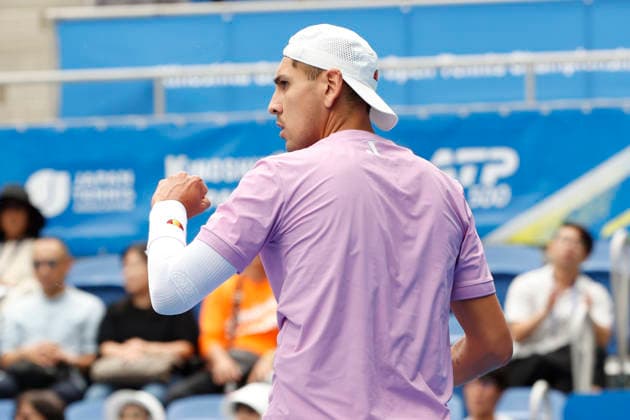 October 3, 2026, Tokyo, Japan: Alejandro Tabilo (Chile) reacts against Denis Shapovalov (Canada) during their Round of 16 match at the Kinoshita Group Japan Open Tennis Championships at Ariake Colosseum in Tokyo. The tournament runs from September 29 to October 6. Shapovalov won 7-5, 3-6, 6-4. Tokyo Japan - ZUMAm191 20261003_aap_m191_013 Copyright: xRodrigoxReyesxMarinx