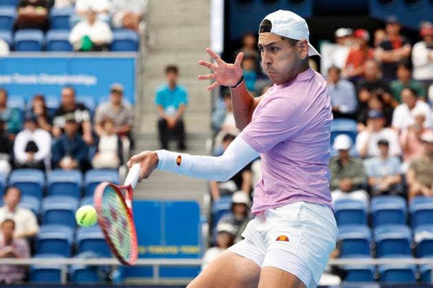 October 3, 2026, Tokyo, Japan: Alejandro Tabilo (Chile) returns a shot against Denis Shapovalov (Canada) during their Round of 16 match at the Kinoshita Group Japan Open Tennis Championships at Ariake Colosseum in Tokyo. The tournament runs from September 29 to October 6. Shapovalov won 7-5, 3-6, 6-4. Tokyo Japan - ZUMAm191 20261003_aap_m191_024 Copyright: xRodrigoxReyesxMarinx
