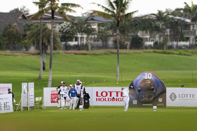 October 2, 2026, Honolulu, Hawaii, USA: AKI IWAI tees off at the 10th tee box during Round 2 of the 2026 Lotte Championship at Hoakalei Country Club, Ewa Beach, Hawaii, USA. Honolulu USA - ZUMAm310 20261002_zsp_m310_012 Copyright: xElliotxMilesx