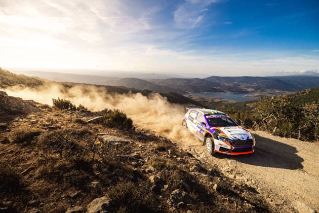 AUTO - WRC, Motorsport Rallye, WM - RALLY ITALIA SARDEGNA 2026 32 Giovanni TRENTIN, Pietro Elia OMETTO, SKODA Fabia RS, action during the 2026 Rally Italia Sardegna, 13th round of the 2026 WRC World Rally Car Championship, from October 1 to 4, 2026 at Alghero, Italy - AlgheroItaly  Copyright: xNikosxKatikisx