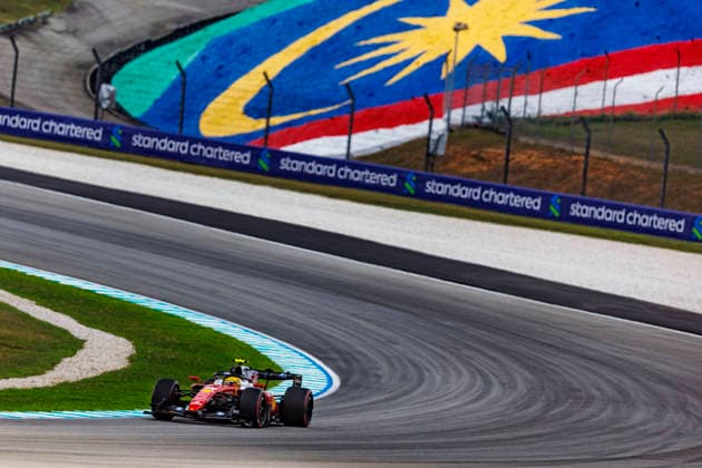 RECORD DATE NOT STATED 3rd October 2026; Sepang IC, Kuala Lumpur, Malaysia; Formula 1, Bahrain Grand Prix, Qualifying Day; Lewis Hamilton (44) of Great Britain and Scuderia Ferrari HP during Free Practice 3 at the Bahrain Grand Prix StephenxBlackberry