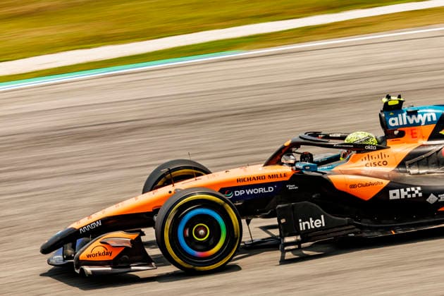 RECORD DATE NOT STATED 3rd October 2026; Sepang IC, Kuala Lumpur, Malaysia; Formula 1, Bahrain Grand Prix, Qualifying Day; Lando Norris (1) of Great Britain and McLaren Mastercard F1 Team during Free Practice 3 at the Bahrain Grand Prix StephenxBlackberry