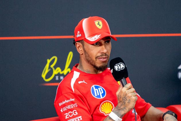 3rd October 2026; Sepang IC, Kuala Lumpur, Malaysia; Formula 1, Bahrain Grand Prix, Qualifying Day; Lewis Hamilton (44) of Great Britain and Scuderia Ferrari HP at the press conference, PK, Pressekonferenz DavidxAsh