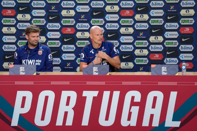 Soccer, Nations League: Portugal vs. Norway, Nations League Porto, Portugal 20261003 National team coach Stale Solbakken during a press conference ahead of training at Estádio do Dragão on the day of the match against Portugal. Photo: Lise Aserud, NTB, Porto, Portugal. EDITORIAL USE ONLY. RESTRICTED USE FOR BETTING COMPANIES.  Copyright: xLisexAserudxx xNTBx