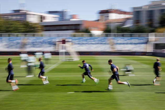 SOCCER - NL, KOS vs AUT PRISTINA,KOSOVO,03.OCT.26 - SOCCER - UEFA Nations League, OEFB international match, Länderspiel, Nationalmannschaft Kosovo vs Austria, preview, training team AUT. Image shows the team of AUT.  GEPAxpictures xArminxRauthner