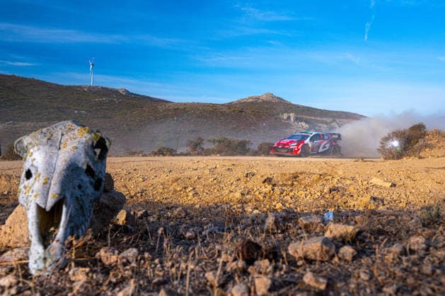 FIA WRC, Motorsport Rallye, WM 2026: Rally Italia Sardegna - Day 3 Elfyn Evans (GBR) and Scott Martin (GBR) on a Toyota GR Yaris Rally1 in action during the FIA WRC RALLY ITALIA SARDEGNA in Alghero, Italy on 1-4 October, 2026. Alghero Sardinia Italy  Copyright: xFedericoxManonix originalFilename:manoni-rallyita261003_npCsb.jpg