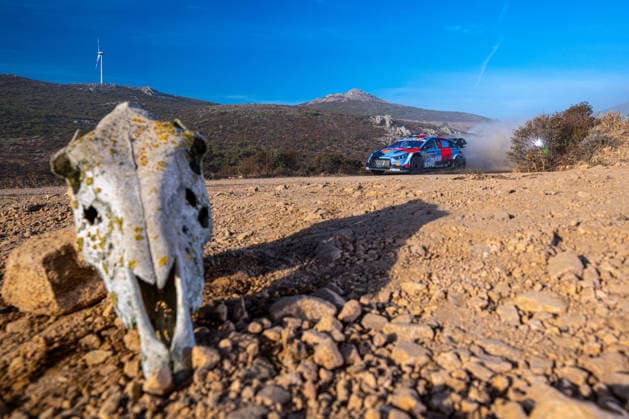 FIA WRC, Motorsport Rallye, WM 2026: Rally Italia Sardegna - Day 3 Adrien Fourmaux (FRA) and Alexandre Coria (FRA) on a Hyundai i20 N Rally1 in action during the FIA WRC RALLY ITALIA SARDEGNA in Alghero, Italy on 1-4 October, 2026. Alghero Sardinia Italy  Copyright: xFedericoxManonix originalFilename:manoni-rallyita261003_npHjG.jpg