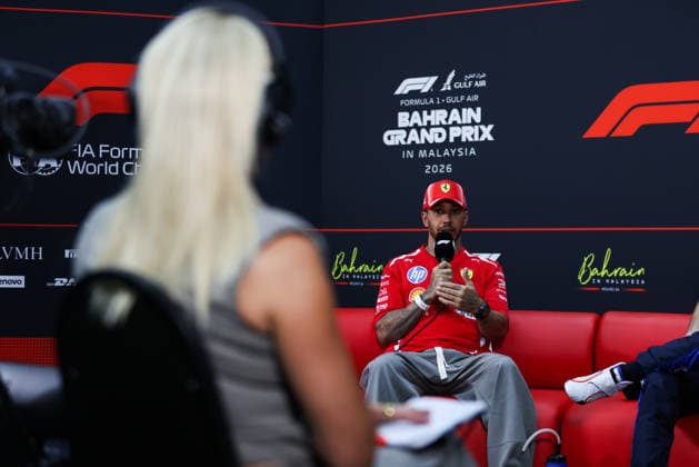 F1 - BAHRAIN GRAND PRIX IN MALAYSIA 2026 BROOKES Rachel, press conference, PK, Pressekonferenz HAMILTON Lewis (gbr), Scuderia Ferrari SF-26, portrait during the 2026 Formula 1 Bahrain Grand Prix in Malaysia, 16th round of the 2026 Formula One World Championship, WM, Weltmeisterschaft from October 2 to 4, 2026 on the Sepang International Circuit, in Sepang, Malaysia - SepangMalaysia Copyright: xANTONINxVINCENTx