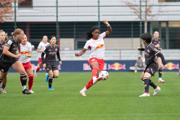 Google Pixel Frauen-Bundesliga, RB Leipzig - FSV Mainz 05; 03.10.2026 Delice Boboy (17, RB Leipzig). Fußball, Google Pixel Frauen-Bundesliga, Saison 2026 2027, 6. Spieltag: RB Leipzig vs. FSV Mainz 05 am 03.10.2026, Trainingszentrum Cottaweg, Leipzig. DFB REGULATIONS PROHIBIT ANY USE OF PHOTOGRAPHS AS IMAGE SEQUENCES AND OR QUASI-VIDEO. Copyright: xBEAUTIFULxSPORTS JanxKaeferx