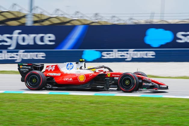 October 3, 2026, Sepang, Selangor, Malaysia: Scuderia Ferrari HP driver Lewis Hamilton (44) steers his car during a free practice session for the Formula 1 Gulf Air Bahrain Grand Prix in Malaysia at the PETRONAS Sepang International Circuit, in Sepang, Selangor, Malaysia. Sepang Malaysia - ZUMAk197 20261003_zsp_k197_003 Copyright: xRanjithxKumarx