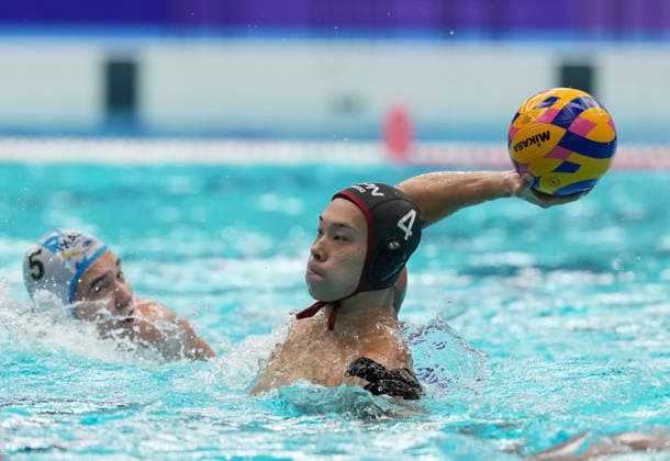 (261003) -- NAGOYA, Oct. 3, 2026 -- Ogihara Daichi (R) of Japan shoots during the men s Water polo, Wasserball final match between Kazakhstan and Japan at the 20th Asian Games Aichi-Nagoya 2026 in Nagoya, Japan, Oct. 3, 2026. ) (SP)JAPAN-NAGOYA-ASIAN GAMES-WATER POLO-FINAL MATCH-KAZ VS JPN CenxYunpeng 