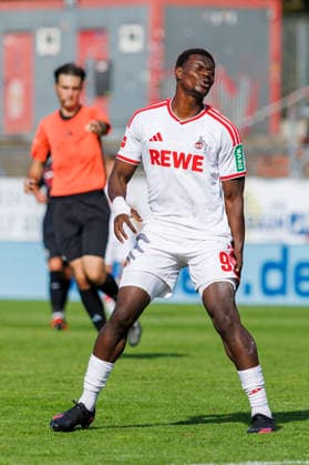 KOELN, GERMANY - OCTOBER 3, 2026: Ragnar Ache (1. FC Köln, 9) during the friendly match between FC Viktoria Köln vs. 1. FC Köln at the Sportpark Hoehenberg on October 3, 2026 in Koeln, Germany. DFL REGULATIONS PROHIBIT ANY USE OF PHOTOGRAPHS AS IMAGE SEQUENCES AND OR QUASI-VIDEO. Nordrhein-Westfalen Germany Copyright: xLeahxKohringx
