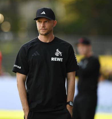 03.10.2026, xophax, Fussball 1.Bundesliga, 1.FC Koeln. Länderspielpause : Freundschaftsspiel : Viktoria Köln gegen 1.FC Köln . Trainer Rene Wagner ( 1.FC Köln ) Koeln