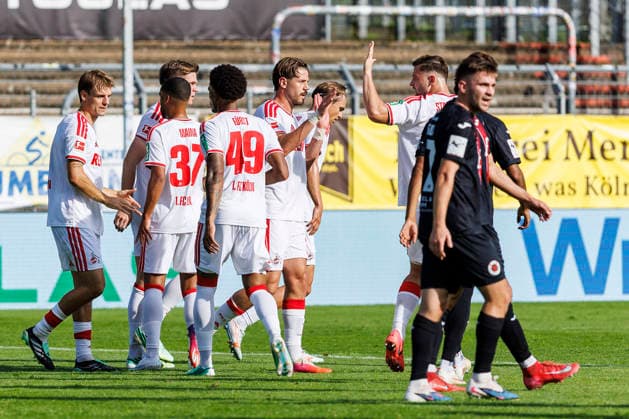 KOELN, GERMANY - OCTOBER 3, 2026: Imad Rondic (1. FC Köln, 15) celebrating his goal during the friendly match between FC Viktoria Köln vs. 1. FC Köln at the Sportpark Hoehenberg on October 3, 2026 in Koeln, Germany. DFL REGULATIONS PROHIBIT ANY USE OF PHOTOGRAPHS AS IMAGE SEQUENCES AND OR QUASI-VIDEO. Nordrhein-Westfalen Germany Copyright: xLeahxKohringx