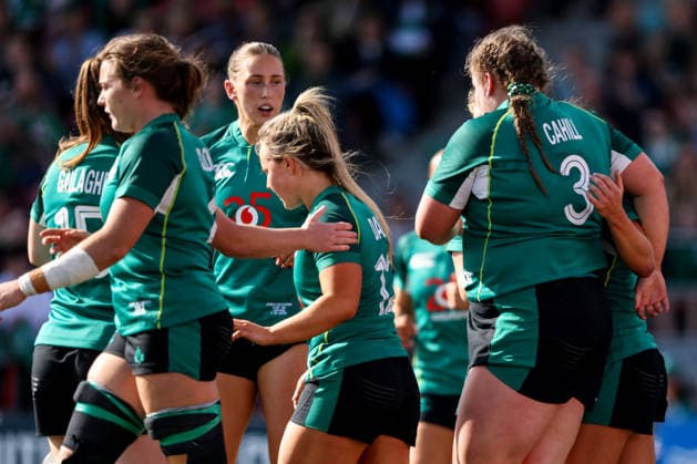 Women s International Test Match, Virgin Media Park, Cork 3 10 2026 Ireland vs Japan Ireland s Eilis Cahill is congratulated by Emily Lane after she scores her side s first try Eilis Cahill is congratulated by Emily Lane after she scores her side s first try 3 10 2026  Copyright: xx BB3_9555