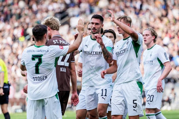 Deutschland: Fußball 2. Bundesliga, 1. Bundesliga, Freundschaftsspiel Saison 2026 27, FC St. Pauli vs Borussia Moenchengladbach Millerntor-Stadion (Hamburg St. Pauli): 1:0 für Borussia Moenchengladbach durch Tim Kleindienst (Borussia Moenchengladbach, 11), Jubel, Emotion Copyright: xStefanxTrochax
