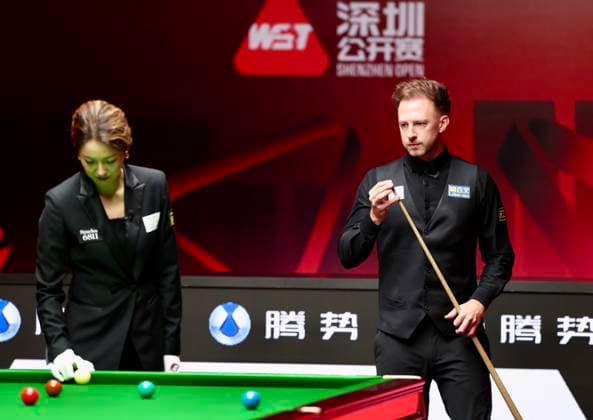 (261003) -- SHENZHEN, Oct. 3, 2026 -- Judd Trump of England looks on during the semifinal against Wu Yize of China at World Snooker Tour Shenzhen Open 2026 in Shenzhen, south China s Guangdong Province, Oct. 3, 2026. ) (SP)CHINA-SNOOKER-SHENZHEN OPEN (CN) LuxHanxin 