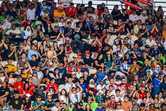 IPA89258304 - F1 fans during Saturday s qualifying session for the 2026 Formula 1 Gulf Air Bahrain Grand Prix in Malaysia at the Sepang International Circuit in Sepang, Malaysia. Round 16 of 23 in the 2026 FIA Formula One World Championship, WM, Weltmeisterschaft held October 2–4, 2026. The race was moved from Bahrain to Malaysia and held at the Sepang International Circuit during the 2026 Bahrain Grand Prix in Malaysia, part of the Formula 1 Championship, on October 3, 2026.  Copyright: xSrinivasaxKrishnanx xAlessioxDexMarcox xAvens-images.com AvensImages IPAxSportx xx IPA89258304