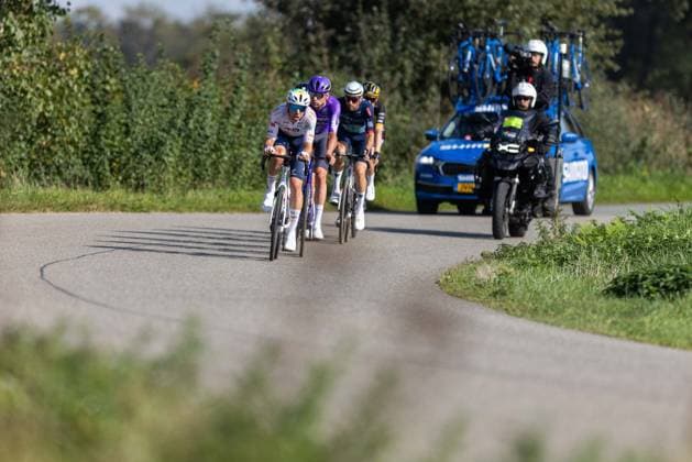 Radsport UCI ProSeries Men Elite 20. Sparkassen Münsterland Giro am 03.10.2026 Die Außreisergruppe mit Kelland O Brien (Team Jayco AlUla), Samuele Zoccarato (MBH Bank CSB Telecom), Ward Vanhoof (Team Flanders - Baloise), Samuel Leroux (TotalEnergies), Arno Wallenborn (Team Lotto Kern-Haus Outlet Montabaur), NoÃ Ury (Team Storck - MRW Bau)