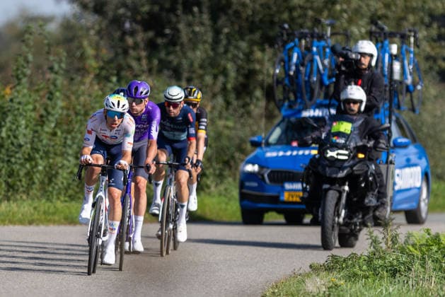Radsport UCI ProSeries Men Elite 20. Sparkassen Münsterland Giro am 03.10.2026 Die Außreisergruppe mit Kelland O Brien (Team Jayco AlUla), Samuele Zoccarato (MBH Bank CSB Telecom), Ward Vanhoof (Team Flanders - Baloise), Samuel Leroux (TotalEnergies), Arno Wallenborn (Team Lotto Kern-Haus Outlet Montabaur), NoÃ Ury (Team Storck - MRW Bau)
