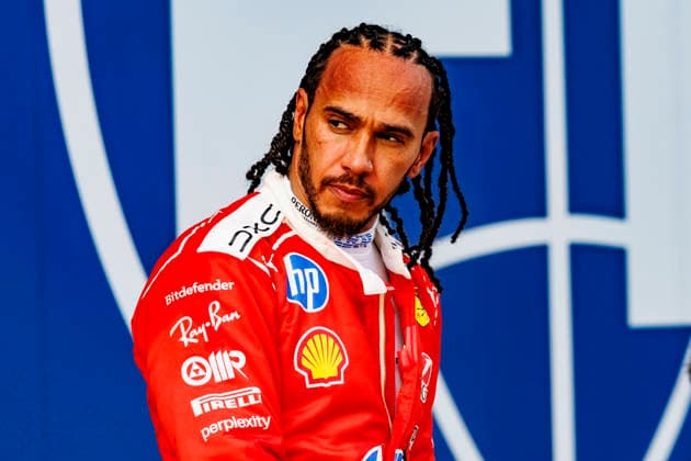 RECORD DATE NOT STATED 3rd October 2026; Sepang IC, Kuala Lumpur, Malaysia; Formula 1, Bahrain Grand Prix, Qualifying Day; Scuderia Ferrari HP driver Lewis Hamilton of Great Britain celebrates coming second in Qualifying at the Bahrain Grand Prix StephenxBlackberry