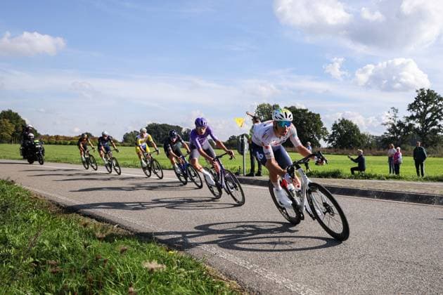 Radsport UCI ProSeries Men Elite 20. Sparkassen Münsterland Giro am 03.10.2026 Die Außreisergruppe mit Kelland O Brien (Team Jayco AlUla), Samuele Zoccarato (MBH Bank CSB Telecom), Ward Vanhoof (Team Flanders - Baloise), Samuel Leroux (TotalEnergies), Arno Wallenborn (Team Lotto Kern-Haus Outlet Montabaur), NoÃ Ury (Team Storck - MRW Bau)