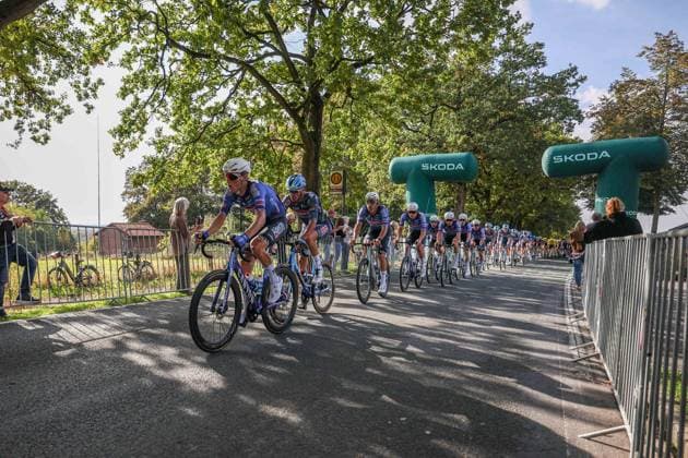 Radsport UCI ProSeries Men Elite 20. Sparkassen Münsterland Giro am 03.10.2026 Das Peloton am Coesfelder Berg Siebe Roesems (Alpecin-Premier Tech)