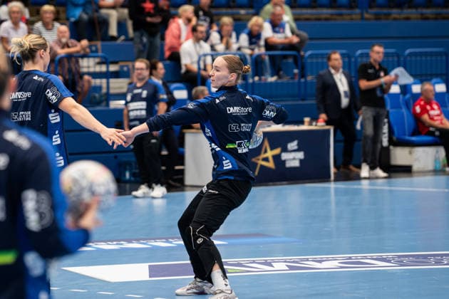 HSG Blomberg-Lippe (GER) vs. HC Podravka (CRO), Handball, EHF Champions League Women, Gruppenphase, 3.10.2026, Saision 2026 2027, Lemgo Nieke Kuehne (HSG Blomberg-Lippe, 09) beim Aufwaermen Lemgo Phoenix Contact Arena Deutschland