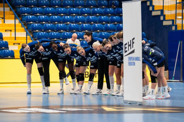 HSG Blomberg-Lippe (GER) vs. HC Podravka (CRO), Handball, EHF Champions League Women, Gruppenphase, 3.10.2026, Saision 2026 2027, Lemgo Die Spielerinnen der HSG Blomberg-Lippe (GER) vor dem Spiel Lemgo Phoenix Contact Arena Deutschland