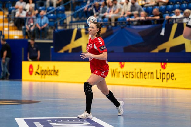 HSG Blomberg-Lippe (GER) vs. HC Podravka (CRO), Handball, EHF Champions League Women, Gruppenphase, 3.10.2026, Saision 2026 2027, Lemgo Dejana Milosavljevic (HC Podravka, 13) beim Spielaufbau Lemgo Phoenix Contact Arena Deutschland