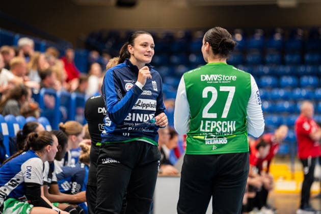 HSG Blomberg-Lippe (GER) vs. HC Podravka (CRO), Handball, EHF Champions League Women, Gruppenphase, 3.10.2026, Saision 2026 2027, Lemgo Nicole Roth (HSG Blomberg-Lippe, 61) und Lara Lepschi (HSG Blomberg-Lippe, 27) Lemgo Phoenix Contact Arena Deutschland