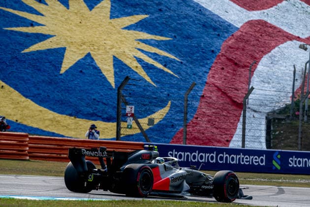 SEPANG, MALAYSIA: Gabriel Bortoleto, racing for the Audi Revolut F1 Team team during the 2026 Formula 1 Bahrain Grand Prix at the Sepang International Circuit in Sepang, Malaysia