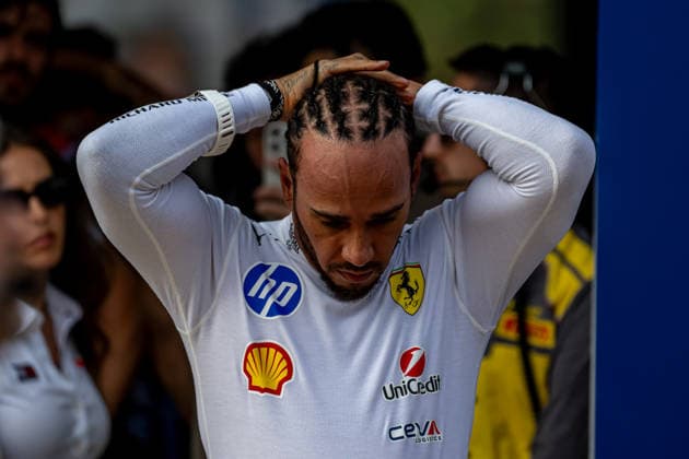 SEPANG, MALAYSIA: Lewis Hamilton, racing for the Ferrari team during the 2026 Formula 1 Bahrain Grand Prix at the Sepang International Circuit in Sepang, Malaysia
