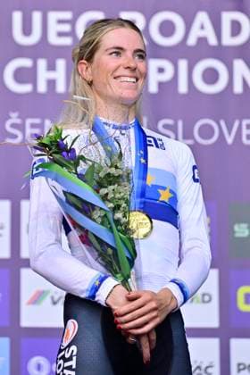 UEC 2026 Road European Championships Ljubljana 03 10 2026 LJUBLJANA, SLOVENIA - OCTOBER 03 : Vollering Demi (NED) of FDJ United - SUEZ during the podium ceremony of the Women Elite cycling road race of the 2026 UEC Road European Championships Ljubljana. An UCI Continental Championships cycling race of 130 km with start in Ljubljana and finish in Sencur on October 3, 2026 in Ljubljana, Slovenia, 03 10 2026 Ljubljana Slovenia  Copyright: xJanxDexMeuleneirx