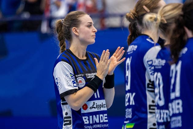 Isabelle Axmann (HSG Blomberg-Lippe, 11) reagiert enttaeuscht nach der 31:33 Niederlage GER, HSG Blomberg-Lippe vs. HC Podravka, Handball, EHF Champions League Women, Gruppenphase, Spielzeit 2026 2027, 03.10.2026 GER, HSG Blomberg-Lippe vs. HC Podravka, Handball, EHF Champions League Women, Gruppenphase, Spielzeit 2026 2027, 03.10.2026 Lemgo Copyright: xEibner-Pressefoto JanxRollingerx EP_JSK