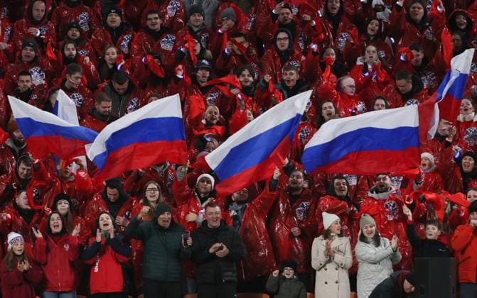 Russia Soccer Friendly Russia - Namibia 9256819 03.10.2026 Russia s fans cheer before the friendly soccer match between Russia and Namibia at Yekaterinburg Arena in Yekaterinburg, Russia. Grigory Sysoev Sputnik Yekaterinburg Sverdlovsk Oblast Region Russia  Copyright: xGrigoryxSysoevx