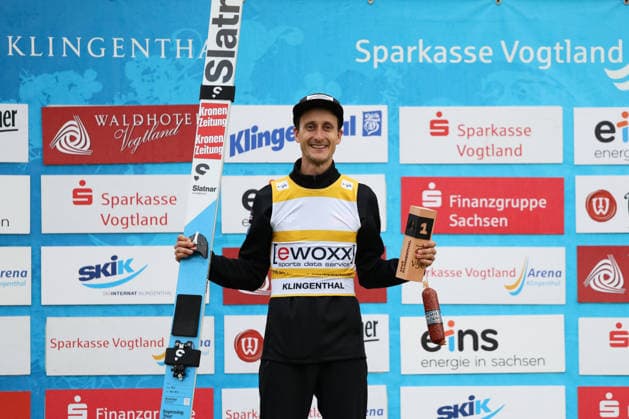 03.10.2026, Skispringen, Männer, FIS Continental Cup, Sommer Saison 2026, Einzelwettbewerb Tagessieger Clemens Aigner (AUT) Klingenthal Vogtland Arena Sachsen Deutschland