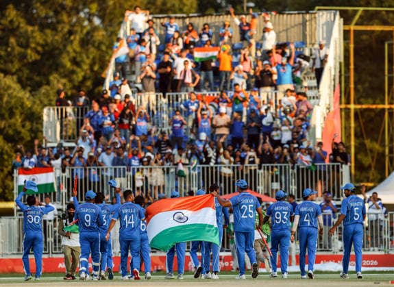 Indian Men™s Cricket Team wins the Gold Medal at the Asian Games 2026 Aichi Japan , Oct 03 (ANI): Indian Men™s Cricket Team celebrates after beating Pakistan to win the gold medal at the Asian Games 2026 in Nisshin, Aichi, on Saturday. Nagoya Japan Copyright: xANIx ANI_20261003141