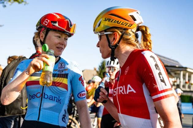 Belgium s Margot Vanpachtenbeke is pictured after the elite women Road Race race (130 km) at the cycling UEC Road European Championships, in Ljubljana, Slovenia Saturday 3 October 2026. The UEC Road European Championships are taking place from 02 to 07 October in Ljubljana, Slovenia. DAVIDxPINTENS  x188627279x