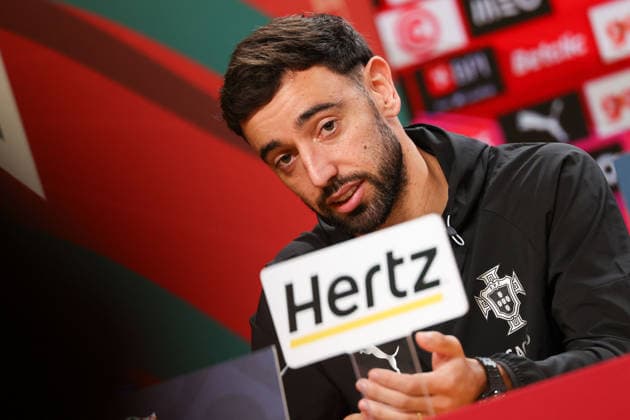 Porto, Portugal - October 03: Bruno Fernandes (Portugal) during the press conference, PK, Pressekonferenz before the UEFA Nations League 2026 27 League Phase Matchday 4 match between Portugal and Norway at Estadio do Dragao in Porto, Portugal Copyright: HMBxMedia JoaquimxFerreira