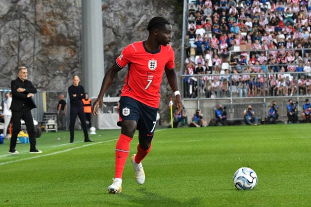 RIJEKA, CROATIA - OCTOBER 03: Bukayo Saka of England in action during the UEFA Nations League, League A Group A3, match between Croatia and England at Stadion Rujevica, Rijeka on October 03, 2026 in Rijeka, Croatia. (Photo by Natasa Kupljenik Sports Press Photo). Copyright: xNatasaxKupljenikx xSPPx Sportspressphoto_SPR244572